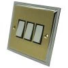 Doublet Satin Brass / Polished Chrome Edge Light Switch - Click to see large image