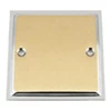 Doublet Satin Brass / Polished Chrome Edge Blank Plate - Click to see large image