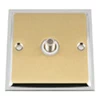 Doublet Satin Brass / Polished Chrome Edge Satellite Socket (F Connector) - Click to see large image