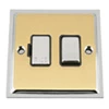 Doublet Satin Brass / Polished Chrome Edge Switched Fused Spur - Click to see large image