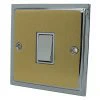 Doublet Satin Brass / Polished Chrome Edge Intermediate Light Switch - Click to see large image