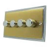 Doublet Satin Brass / Polished Chrome Edge Intelligent Dimmer - Click to see large image