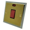 Doublet Satin Brass / Polished Chrome Edge Cooker (45 Amp Double Pole) Switch - Click to see large image