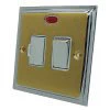 Doublet Satin Brass / Polished Chrome Edge Switched Fused Spur - Click to see large image