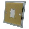 Doublet Satin Brass / Polished Chrome Edge Unswitched Fused Spur - Click to see large image