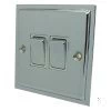 Doublet Satin Chrome / Polished Chrome Edge Light Switch - Click to see large image
