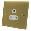 Edward Satin Brass Round Pin Unswitched Socket (For Lighting) - Click to see large image