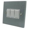 Edward Satin Chrome Intermediate Switch and Light Switch Combination - Click to see large image