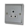 Nouveau Polished Chrome Round Pin Unswitched Socket (For Lighting) - Click to see large image