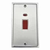 Nouveau Satin Chrome Cooker (45 Amp Double Pole) Switch - Click to see large image