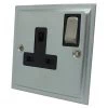 Nouveau Satin Chrome Switched Plug Socket - Click to see large image