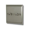 Nouveau Satin Nickel Satellite Socket (F Connector) - Click to see large image