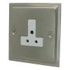 Nouveau Satin Nickel Round Pin Unswitched Socket (For Lighting) - Click to see large image