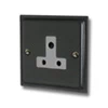 Nouveau Dark Pewter Round Pin Unswitched Socket (For Lighting) - Click to see large image