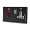 Nouveau Dark Pewter Cooker Control (45 Amp Double Pole Switch and 13 Amp Socket) - Click to see large image