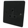 Flat Black Round Pin Unswitched Socket (For Lighting) - Click to see large image
