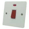 Flat White Cooker (45 Amp Double Pole) Switch - Click to see large image