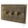 Rope Edge Antique Brass Intelligent Dimmer - Click to see large image