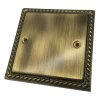 Rope Edge Antique Brass Blank Plate - Click to see large image