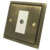 Rope Edge Antique Brass Time Lag Staircase Switch - Click to see large image