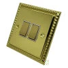 Rope Edge Polished Brass Light Switch - Click to see large image
