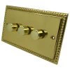 Rope Edge Classic Polished Brass LED Dimmer - Click to see large image