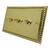 Rope Edge Polished Brass Toggle (Dolly) Switch - Click to see large image