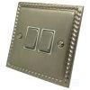 Rope Edge Satin Nickel Light Switch - Click to see large image