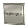 Rope Edge Satin Nickel Satellite Socket (F Connector) - Click to see large image