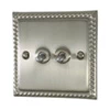 Rope Edge Satin Nickel Toggle (Dolly) Switch - Click to see large image