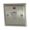 Rope Edge Satin Nickel 20 Amp Switch - Click to see large image