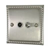 Rope Edge Satin Nickel TV and SKY Socket - Click to see large image