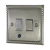 Rope Edge Satin Nickel Switched Fused Spur - Click to see large image