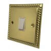 Rope Edge Classic Polished Brass Light Switch - Click to see large image