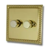 Rope Edge Classic Polished Brass Intelligent Dimmer - Click to see large image