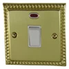 Rope Edge Classic Polished Brass 20 Amp Switch - Click to see large image
