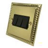 Rope Edge Classic Polished Brass Light Switch - Click to see large image