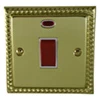 Rope Edge Classic Polished Brass Cooker (45 Amp Double Pole) Switch - Click to see large image