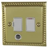Rope Edge Classic Polished Brass Switched Fused Spur - Click to see large image