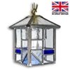 Lechlade Pendant - Blue Outdoor Leaded Pendant Light | Hanging Porch Light
