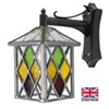 Ledbury - Multi Coloured Outdoor Leaded Lantern | Porch Light