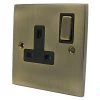 Trim Antique Brass Switched Plug Socket - Click to see large image