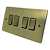 Trim Rounded Antique Brass Light Switch - Click to see large image