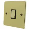 Trim Rounded Polished Brass Light Switch - Click to see large image