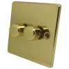 Trim Rounded Polished Brass Intelligent Dimmer - Click to see large image