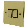 Trim Rounded Polished Brass Light Switch - Click to see large image
