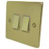 Trim Rounded Polished Brass Intermediate Switch and Light Switch Combination - Click to see large image
