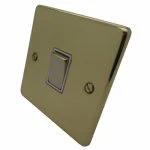 Trim Rounded Polished Brass Intermediate Light Switch - Click to see large image