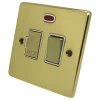 Trim Rounded Polished Brass Switched Fused Spur - Click to see large image