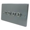 Trim Rounded Satin Chrome Toggle (Dolly) Switch - Click to see large image